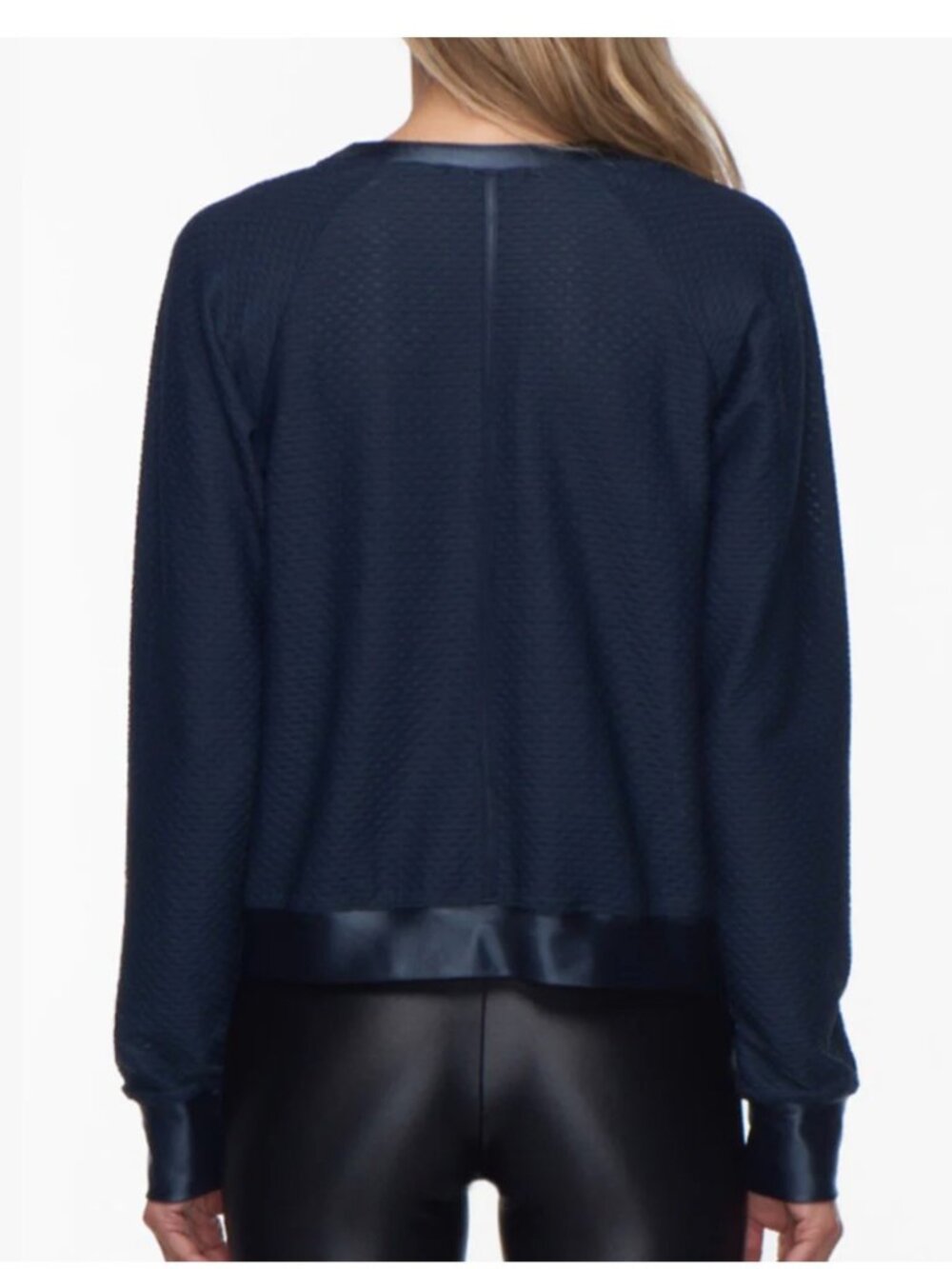 Koral Sofia Pullover — Size Medium, Midnight Blue, Mesh Knit Raglan, Made in USA - Picture 4 of 7
